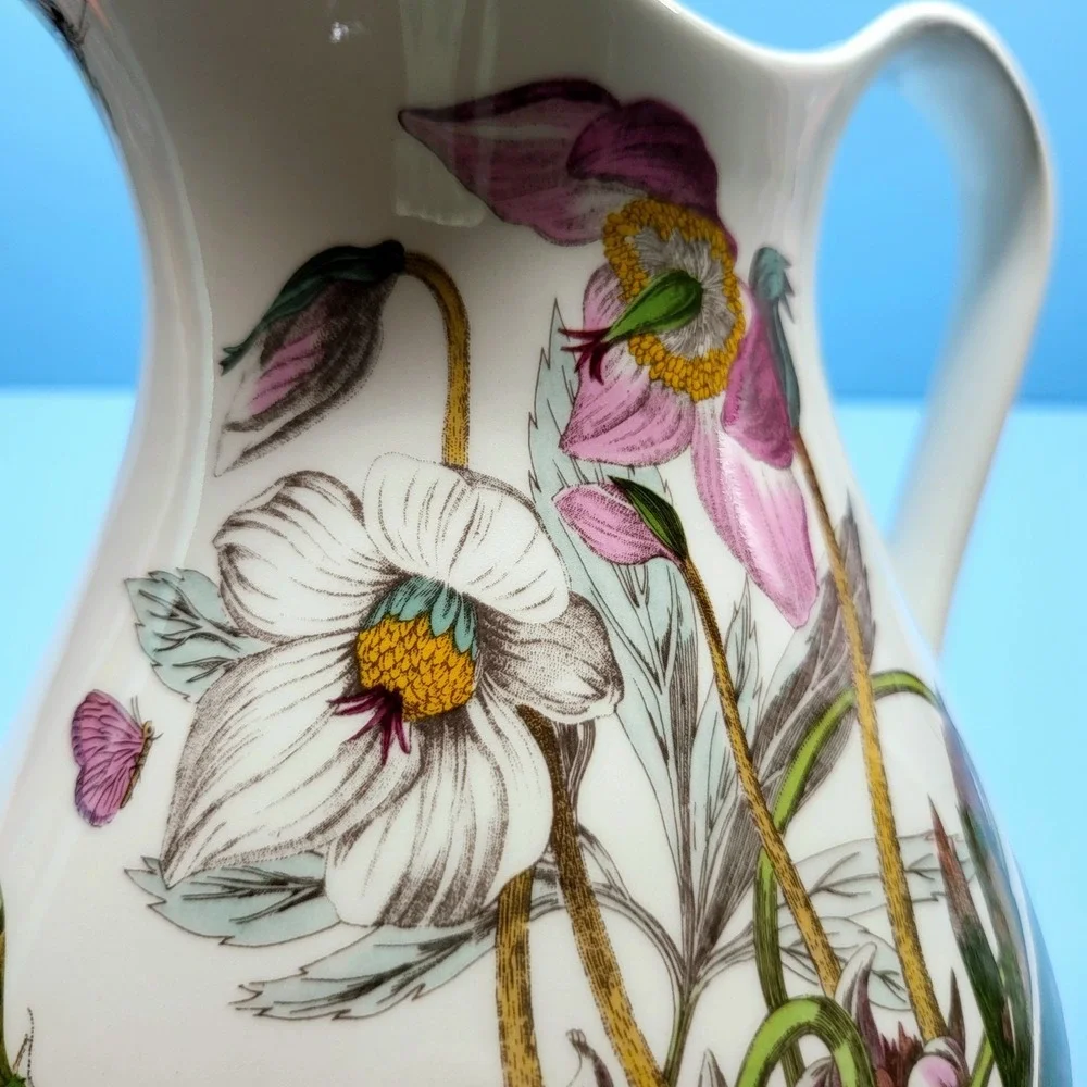 Portmeirion Botanic Christmas Rose Pitcher Vase Vintage Cottagecore‎ Floral